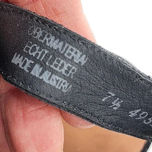 PAUL GREEN Cheri Black Nubuck Leather Slingback Sandals Heel - Picture 10 of 13